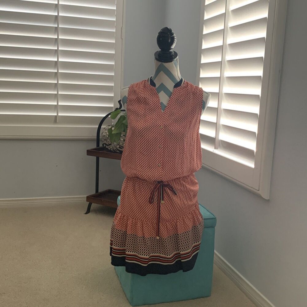 juicy couture silk dress, Orange Dotted Print, Summer Dress 4